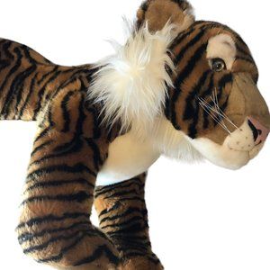 Oversized Jumbo Large Toy Soft Plush, Tiger, Stiff.  28 Inches Long Fine Toy